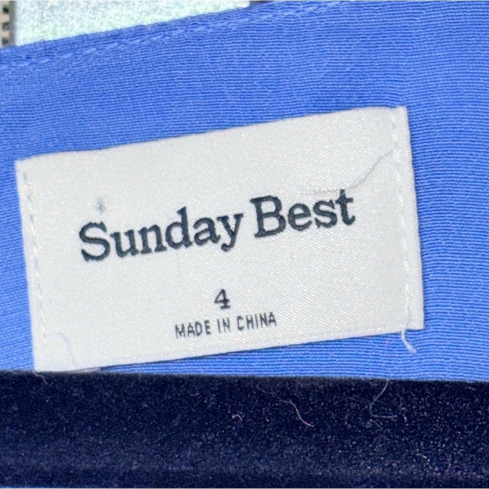 NWT Sunday Best Blue V-Neck Sundress with Bishop Sleeves - Picture 6 of 7